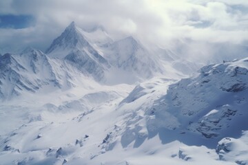 Obraz premium Aerial Drone Photograph of Picturesque Beautiful Landscape, Winter Forest Mountain Scenery