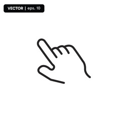 Clicking finger icon, hand pointer on white background. vector eps 10