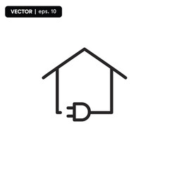 electric house, electricity saving house, charging station. vector illustration