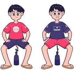 commemoration of Indonesian independence day 17 August - competition for putting nails into bottles, illustration of Indonesian events