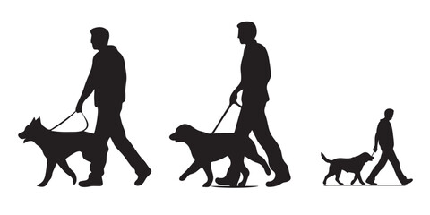 Dog walking vector silhouette