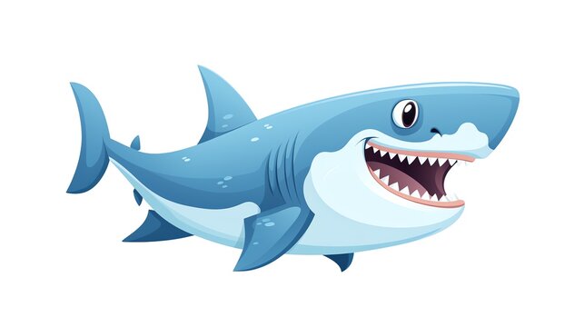 a cartoon shark with its mouth open