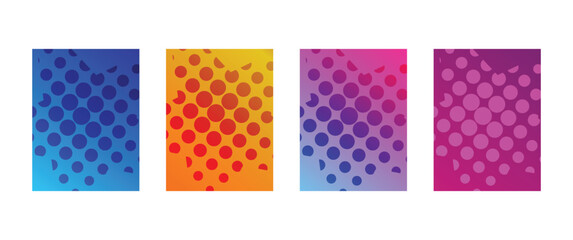 Abstract modern halftone geometric shape gradient graphic design background set of colorful banners
