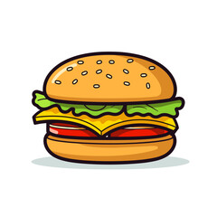 hamburger on white background