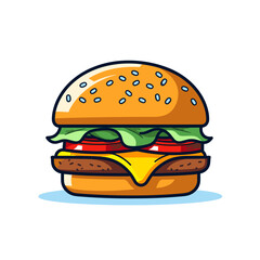 hamburger on white background