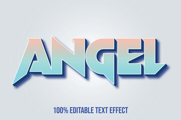 Angel text effect vector. Editable college t-shirt design printable text effect vector	