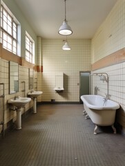 Fototapeta na wymiar vintage bathroom. AI Generative