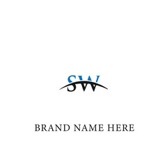 SW logo. S W design. White SW letter. SW, S W letter logo design. Initial letter SW linked circle uppercase monogram logo. S W letter logo vector design. 