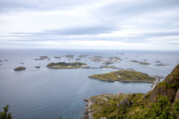 Fototapeta na wymiar Festvågtinden, Henningsvær, Lofoten Islands, Norway, Europe