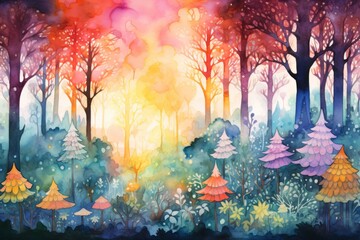 Obraz na płótnie Canvas Mystical mysterious fairy tale forest