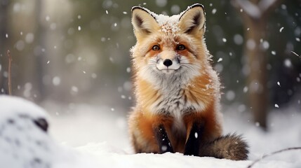 Charming Winter Fox Portrait