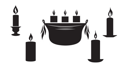 Black and white candles