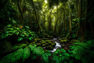 Embark on a visual journey into the heart of a Central American rainforest, where nature thrives in its most vibrant form generative ai technology
