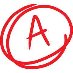Grade result A. Test exam mark report vector illustration. 
