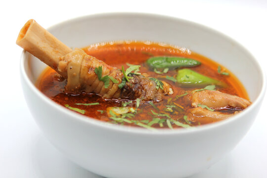Mutton Paya, Nehari, nahari or Nihari Masala. served with Naan or rice