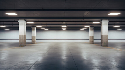 Underground Parking. Empty Space with Copy Space Background