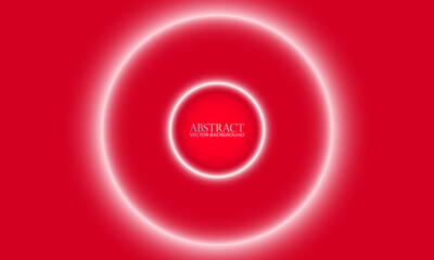 Abstract red background and circle white glow,  Vector illustration