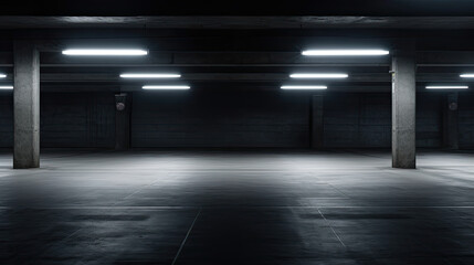 Underground Parking. Empty Space with Copy Space Background