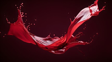 Abstract splashing of red wine.