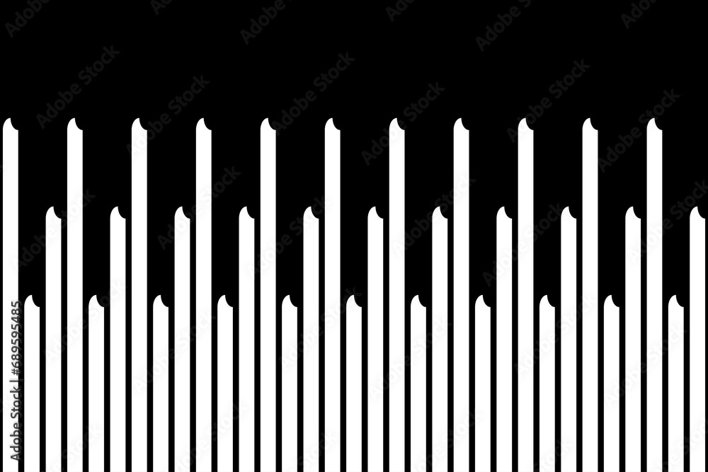 Aufkleber vertical stripe of regular pattern. design icon white on black background. design print for illustra
