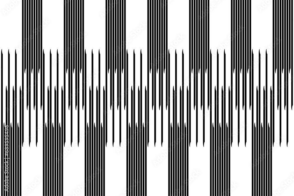 Aufkleber vertical stripe of regular pattern. design icon black on white background. design print for illustra