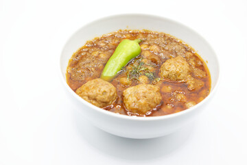 kofta chana Indian street foods background- chickpeas curry, chana, channa, masala	
