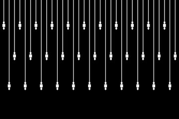 Vertical stripe of regular pattern. Design icon white on black background. Design print for illustration, textile, wallpaper, background. Set 1