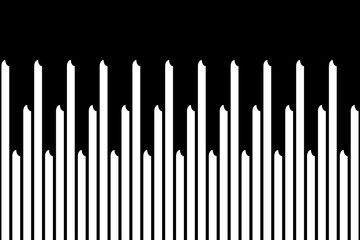 Vertical stripe of regular pattern. Design icon white on black background. Design print for illustration, textile, wallpaper, background. Set 7