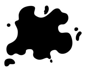 Paint blot. Creative isolated paint brush stroke or spot. Ink smudge abstract shape stain texture. Grunge design element
