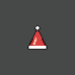 this is santa hat icon in pixel art with simple color and black background ,this item good for presentations,stickers, icons, t shirt design,game asset,logo and your project.