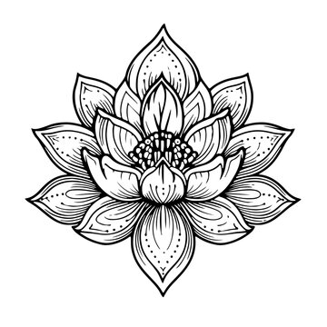 Mehndi lotus flower pattern