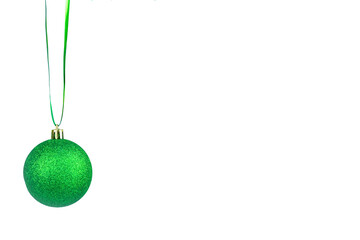 Green Christmas balls. Isolated. Christmas Decorations