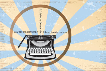 vintage typewriter illustration
