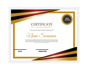 modern certificate award design template