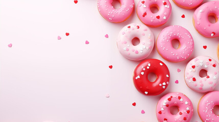  valentines day donuts - obrazy, fototapety, plakaty