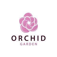 Fototapeta premium Orchid logo simple luxurious and elegant flower design for salon cosmetics spa beauty