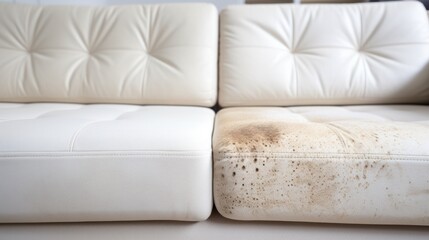 sofa before and after  dry cleaning cleaning - obrazy, fototapety, plakaty