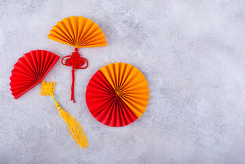 Chinese new year concept with red decoration.