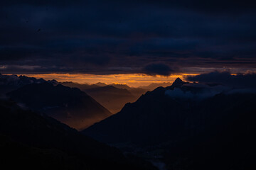 sunset over the mountains