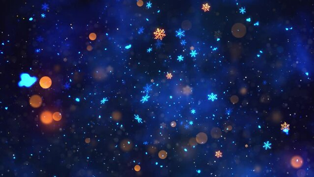 Christmas Theme Snow and Snowflakes Background Animation with Seamless Loop, High Quality Christmas Animation for Holiday Seasons, Extend the duration easily with Seamless Loop