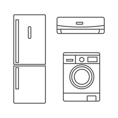 Home Appliances Editable Stroke Icon Set