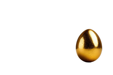 a high quality stock photograph of a single golden easter egg full body isolated on a white background