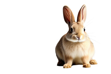 a high quality stock photograph of a single bunny isolated on a white background