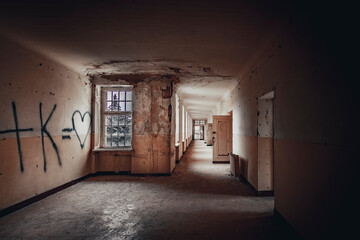 The abandoned Russian military base with theater and spa