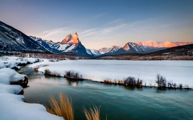Foto auf Acrylglas sunrise over the mountains © Digital Art 420