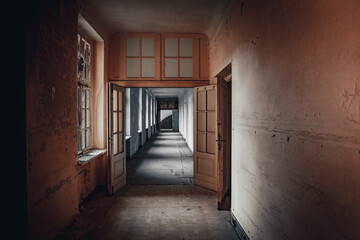 Obraz premium The abandoned Russian military base with theater and spa