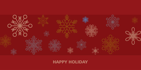 Winter and christmas background vector design with snowflakes