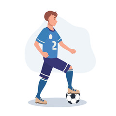 Obraz premium football player. Man Kicking Ball. Soccer Player. male characters playing football.