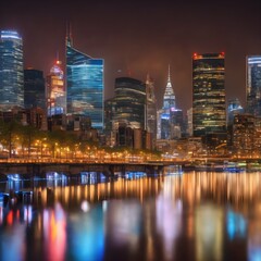 A cityscape social media background with urban architecture and city lights, reflecting the fast-paced and cosmopolitan nature of social media platforms