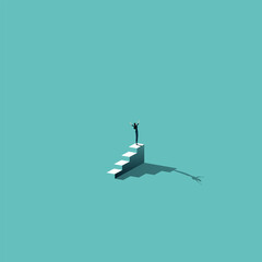 Business career ambition and challenge, minimal illustration. Symbol of opportunity, progress. Editable vector.